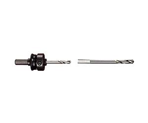 Starrett A2 Hole Saws Arbor - 32-210mm Quick Hitch Screw Thread Hex Shank Arbor with 6.35mm High-Speed Steel Pilot Drill - Quick Change Mandrel & A014CE 92mm Extended Length Pilot Drill