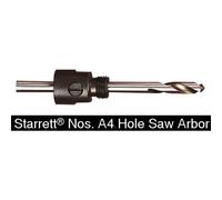 Starrett Holesaw Arbor A4 - Fits 14-30mm Hole Saws, Hex Shank & High-Speed Steel Pilot Drill