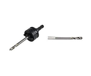 Starrett ARBHS-A10E-01 Hole Saws Arbor - 32-210mm Quick Hitch Screw Thread Hex Shank Arbor with 6.35mm High Speed Pilot Drill Bit - Quick Change Mandrel & A014CE 92mm Extended Length Pilot Drill