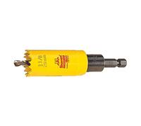 Starrett Bi-Metal Deep Cut Hole Saw with Arbor and Abrasion Resistant HSS Teeth - Ideal for Cutting Metal, Steel, and Wood - 1-1/8" Diameter, 2" Depth - ADCH0118