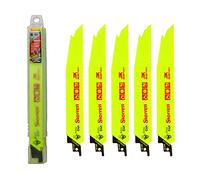 Starrett Bi-Metal Reciprocating Saw Blade - 5 Pieces BTR81014-5 King-Cut 200 mm/8 Inch 10 - 14 TPI Unified Shank Heavy Duty Cutting - Compatible with Bosch Dewalt Makita and Many Others