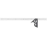 Starrett C11MH-600 Cast Iron Square Head With Satin Chrome Blade Combination Square, Black Wrinkle Finish, 600 mm Size