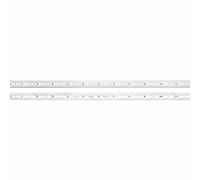 Starrett C305R-12 Full Flexible Steel Rule With Inch Graduations, 5R Style Graduations, 12" Length, 1/2" Width, 1/64" Thickness