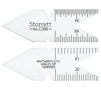 Starrett C396 Whitworth Or English Standard 55 Degree Centre Gauge, Satin Chrome Finish