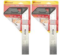 Starrett Carpenter Square - K53M-250-S Stainless Steel Angle Ruler Carpentry 250mm (10”) - Aluminium Alloy Handle for Craftsman Woodworking (Pack of 2)