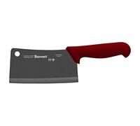 Starrett Chef's Cleaver - BKR509-6 Wide Rectangular 6" (150mm) Professional Kitchen Knife - Red Handle Ultra Sharp Vegetable & Meat Butcher Cleaver