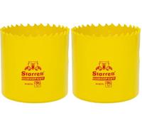 Starrett Deep Cut Hole Saw - DCH0214 Heavy Duty Bi-Metal with Extra Cobalt HSS Teeth - For Metals Wood Cast Iron Fibreglass Plastic Materials - 57mm (Pack of 2)