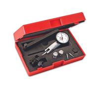 Starrett Dial Test Indicator with Dovetail Mount Accessories and Case - 1-1/4"" White Dial Face .030"" Range 0-15-0 Dial Reading .0001"" Graduatio