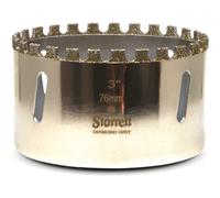 Starrett Diamond Grit Hole Saw - D0300 Ceramic and Tile Drill Cutter - For Brick Glass Marble Slate Stone Porcelain - 76mm (3 inch)