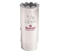Starrett Diamond Grit Hole Saw - Ideal for Drilling Small Diameter Holes - 7/8" Diameter, 1-5/8" Cutting Depth, 1/2-20 Thread Size, XA1 Arbor, Silver - ?KD0078-N