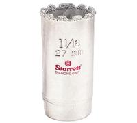 Starrett Diamond Grit Hole Saw - Ideal for Drilling Small Diameter Holes - 1-1/16" Diameter, 1-5/8" Cutting Depth, 1/2-20 Thread Size, XA1 Arbor, Silver - KD0116-N