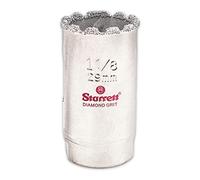 Starrett Diamond Grit Hole Saw - Ideal for Drilling Small Diameter Holes - 1-1/8" Diameter, 1-5/8" Cutting Depth, 1/2-20 Thread Size, XA1 Arbor, Silver - KD0118-N