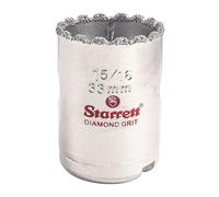 Starrett Diamond Grit Hole Saw - Ideal for Drilling Small Diameter Holes - 1-5/16" Diameter, 1-5/8" Cutting Depth, 5/8-18" Thread Size, A2/A10 Arbor,