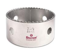 Starrett Diamond Grit Hole Saw - Ideal for Drilling Small Diameter Holes - 3-1/2" Diameter, 1-5/8" Cutting Depth, 5/8-18" Thread Size, XA2/XA10 Arbor Type, Silver - KD0312-N