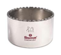 Starrett Diamond Grit Hole Saw - Ideal for Drilling Small Diameter Holes - 3-1/8"""" Diameter 1-5/8"""" Cutting Depth 5/8-18 Thread Size A2/A10 Arbor