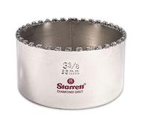 Starrett Diamond Grit Hole Saw - Ideal for Drilling Small Diameter Holes - 3-3/8" Diameter, 1-5/8" Cutting Depth, 5/8-18 Thread Size, XA2/XA10 Arbor, Silver - KD0338-N
