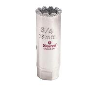 Starrett Diamond Grit Hole Saw - Ideal for Drilling Small Diameter Holes - 3/4" Diameter, 1-1/2" Cutting Depth, 1/2-20 Thread Size, XA1 Arbor Type, Silver - KD0034-N