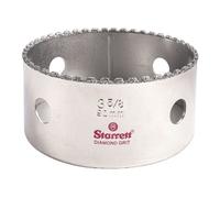Starrett Diamond Grit Hole Saw - Ideal for Drilling Small Diameter Holes - 3-5/8" Diameter, 1-5/8" Cutting Depth, 5/8-18 Thread Size, A2/A10 Arbor, Si