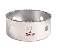 Starrett Diamond Grit Hole Saw - Ideal for Drilling Small Diameter Holes - 4-1/2" Diameter, 1-5/8" Cutting Depth, 5/8-18 Thread Size, XA2/XA10 Arbor Type, Silver - KD0412-N