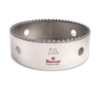 Starrett Diamond Grit Hole Saw - Ideal for Drilling Small Diameter Holes - 5-1/2"""" Diameter 1-5/8"""" Cutting Depth 5/8-18 Thread Size A2/A10 Arbor
