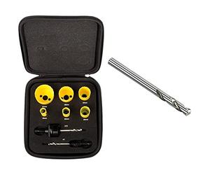 Starrett KFC06021 Electricians Hole Saw Kit (8-Piece) & A014C 80mm Pilot Drill
