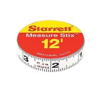 Starrett Measure Stix SM412WRL Steel White Measure Tape with Adhesive Backing, English Graduation Style, Right to Left Reading, 12 Inch Length, 0.5 Width, 0.0625 Graduation Interval by Starrett