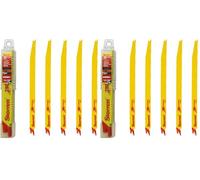 Starrett Multi Purpose Reciprocating Saw Blade - 5 Pieces BT12610-5 Bi-Metal 300 mm/12" Inch 6-10TPI Unified Shank - Compatible with Bosch Dewalt Makita & Many Others (Pack of 2)