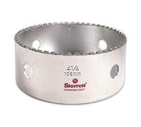 Starrett Diamond Grit Hole Saw - Ideal for Drilling Small Diameter Holes - 4-1/4" Diameter, 1-5/8" Cutting Depth, 5/8-18 Thread Size, XA2/XA10 Arbor Type, Silver - KD0414-N