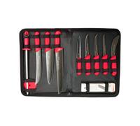 Starrett Professional 11-Piece Stainless Steel Knife Sets, Red