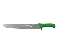 Starrett Professional Butchers Knife - BKG203-14 Wide straight 14 Inch Ultra Sharp Sanitized Steel Blade - Green Handle Kitchen Chef's Knife