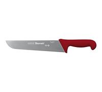 Starrett Professional Butchers Knife - BKR203-10 Wide straight 10 Inch Ultra Sharp Sanitized Steel Blade - Red Handle Kitchen Chef's Knife