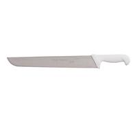 Starrett Professional Butchers Knife - BKW203-14 Wide Straight 14 Inch Ultra Sharp Sanitized Steel Blade - White Handle Kitchen Chef's Knife