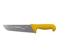 Starrett Professional Butchers Knife - BKY203-8 Wide Straight 8 Inch Ultra Sharp Sanitized Steel Blade - Yellow Handle Kitchen Chef's Knife