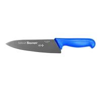 Starrett Professional Chefs Knife - BKL301-8 Wide Triangular 8" (200mm) Ultra Sharp Kitchen Knife with Long Lasting Blade - Blue Handle Stainless Steel Chopping Cooking Knife (DV86206)