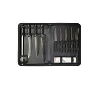 Starrett Professional Knife Set - 11 Pieces Stainless Steel Kitchen Chef Knifes - Black Handle
