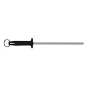 Starrett Professional Knife Sharpeners Steel - BKB407-10 Knurled Finish 10 Inch (250mm) Black Handle Hard Carbon Steel - Kitchen Knife Sharpener Rod for Honing Chef Butchers Cleaver Hunter Knife