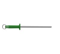 Starrett Professional Knife Sharpeners Steel - BKG408-10 Smooth Fine Finish 10 Inch (250mm) Green Handle Hard Carbon Steel - Kitchen Knife Sharpener Rod for Honing Chef Butchers Cleaver Hunter Knife