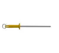 Starrett Professional Knife Sharpeners Steel - BKY408-10 Smooth Fine Finish 10 Inch (250mm) Yellow Handle Hard Carbon Steel - Kitchen Knife Sharpener Rod for Honing Chef Butchers Cleaver Hunter Knife