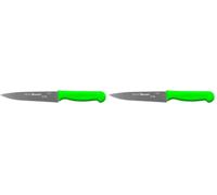 Starrett Professional Stainless Steel Chefs Kitchen Knives - 6-inch (150mm), Green (Pack of 2)