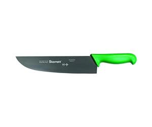 Starrett Professional Stainless Steel Chefs Kitchen Knives - Wide Straight Profile - 12-inch (300mm) - Green Handle