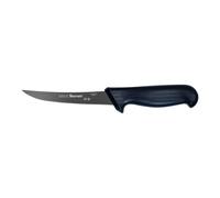 Starrett Professional Stainless Steel Kitchen Boning Knife - Narrow Curved Profile - 5-inch (125mm) - Black Handle