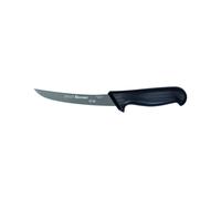 Starrett Professional Stainless Steel Kitchen Boning Knife - Narrow Curved Profile - 6-inch (150mm) - Black Handle