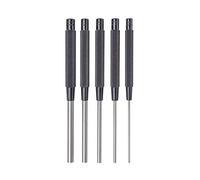 Starrett S248 Extended Length Drive Pin Punch Set, 1/8"-3/8" Pin Diameters, 8" Overall Length, 3-1/2" Pin Length, In Red Cardboard Box