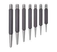 Starrett S264WB Set Of 7 Centre Punches, 1/16"-1/4" Tapered Point Diameters, In Round Plastic Case