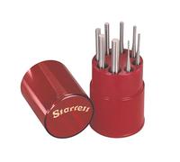 Starrett S565WB Drive Pin Punch 8-Piece Set, 1/16"-5/16" Pin Diameters, 4" Overall Length, In Plastic Case