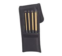 Starrett SB248Z Extended Brass Drive Pin Punch 4-Piece Set, 3/16"-3/8" Diameters, 8" Overall, 3-1/2" Pin Length, In Fabric Pouch