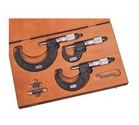 Starrett ST216AXRLZ Digital Outside Micrometer Set, Ratchet Stop, Lock Nut, Carbide Faces, 0-3" Range, 0.0001" Graduation