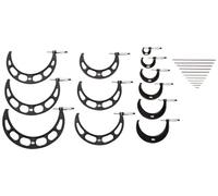 Starrett ST436EXRLZ 436 Series Outside Micrometer Set, Ratchet Stop, Lock Nut, Carbide Faces, 0-12" Range, 0.0001" Graduation