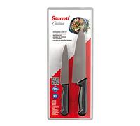 Starrett Stainless Steel Professional Kitchen Chef Knife Set - 1 x 6-inch & 1 x 8-inch Knives - Black Handle