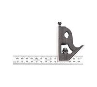 Starrett Steel Combination Square with Square Head - 150mm Blade Length, Cast Iron Heads, Hardened Steel, Reversible Lock Bolt, Scriber, 35 Graduation Type - C11MH-150